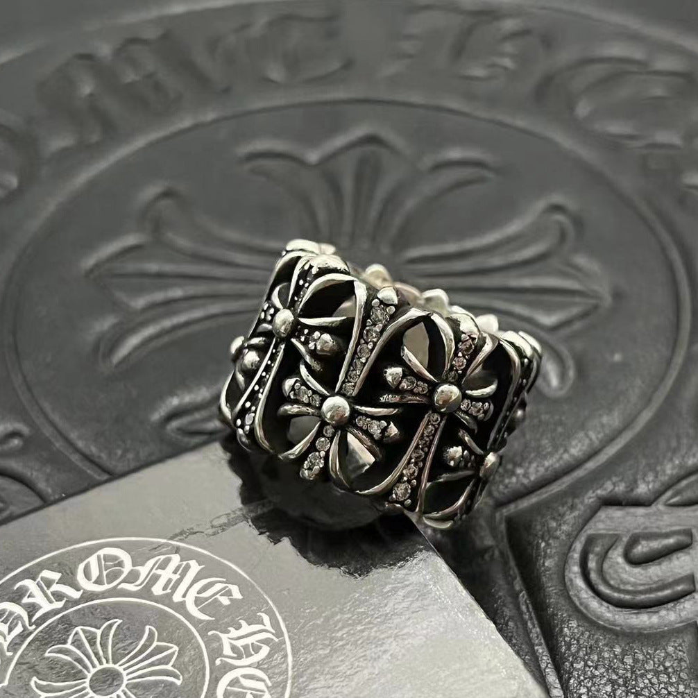 chrome hearts 925 silver retro ring